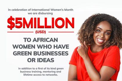 this mage showing collaboration between EU, OACPS, and Germany with Tony Elumelu Foundation, empowering African women entrepreneurs through WE4A program.