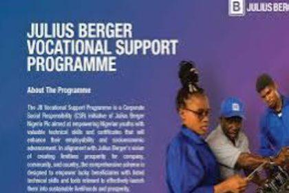 Image reveals Julius Berger Nigeria Plc Vocational Training Program 2024