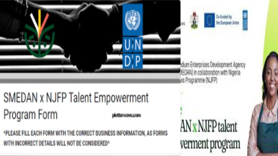 The image below shows SMEDAN/NJFP/UNDP EMPOWERNMENT PROGRAM IN NIGERIA