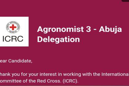 Image below show Recruitment Open for Agronomist at Red Cro