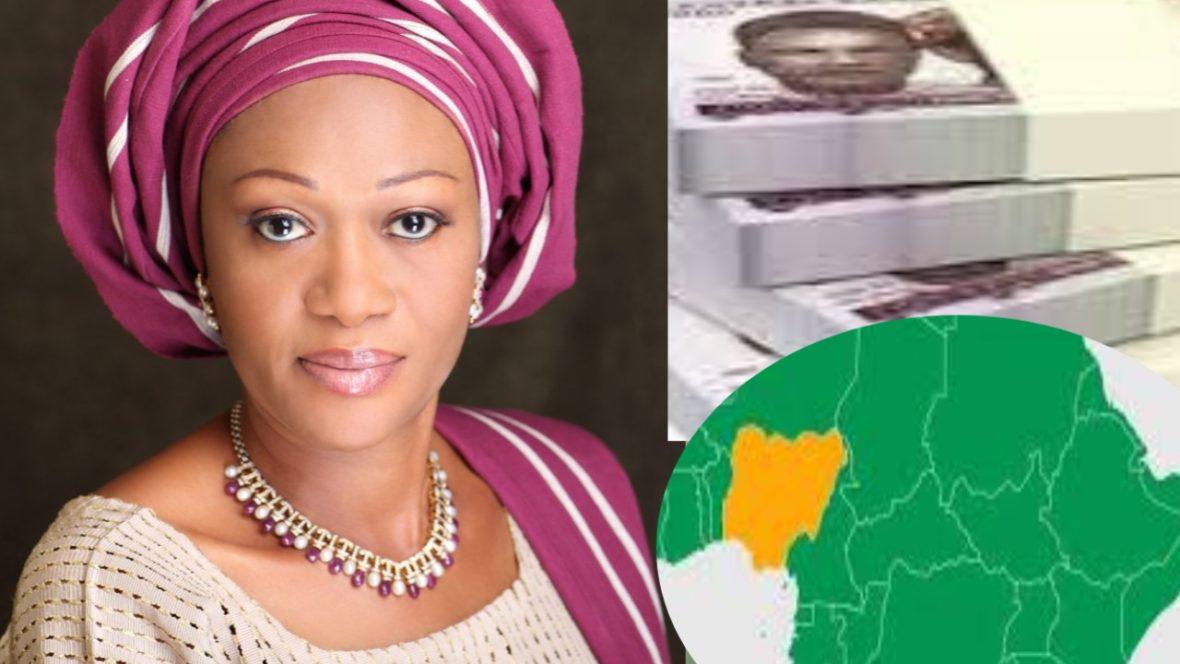 Image shows Nigerian first lady 50,000 Naira grant to 37,0000 in Nigeria